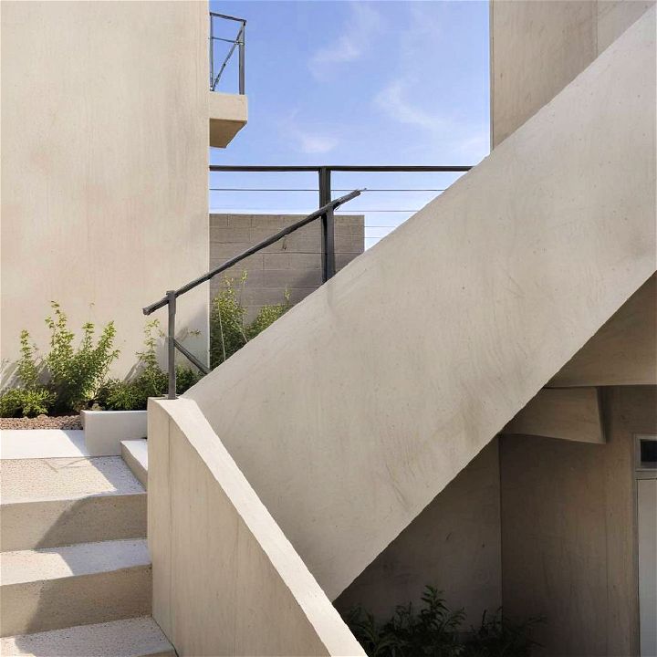 concrete stair railing