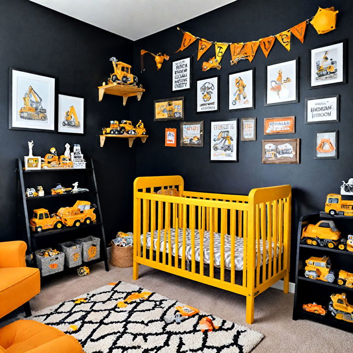 construction zone themed baby boy nursery