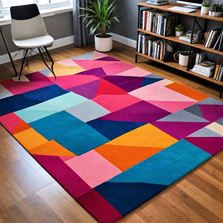 contemporary geometric office rug