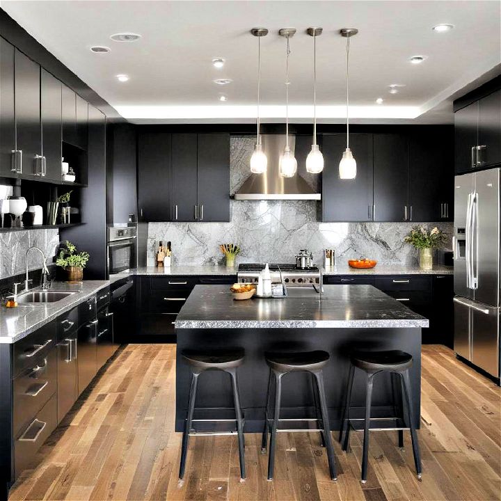 contemporary kitchens with black cabinets