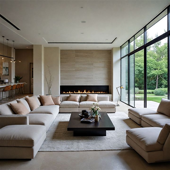 contemporary minimalist pit sunken living room