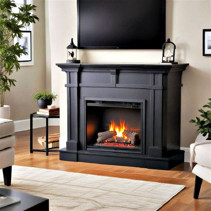 convertible multi function black fireplace