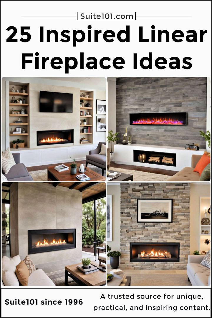 cool linear fireplace ideas