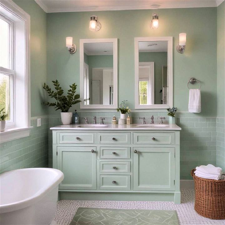 cool mint small bathroom color