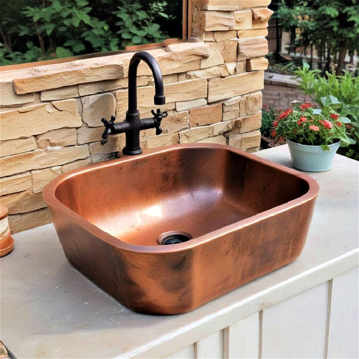 copper sinks for outdoor space