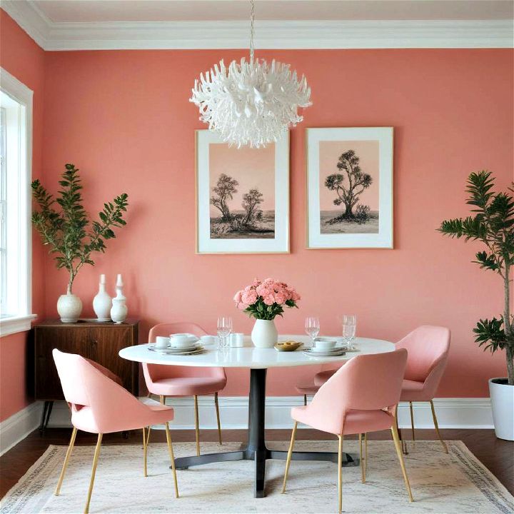 coral pink color walls