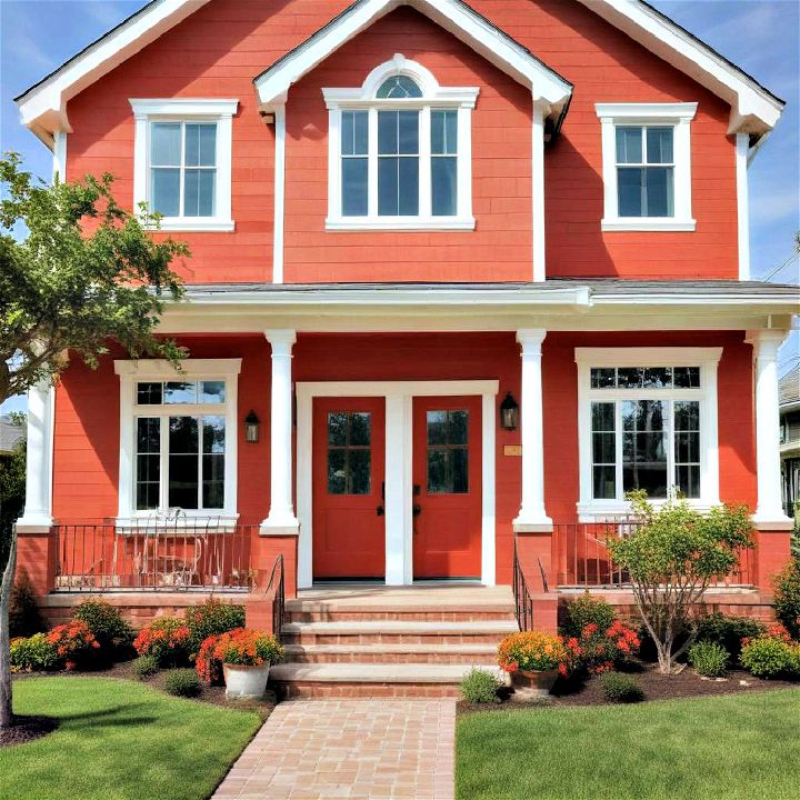 coral red for coastal house settings