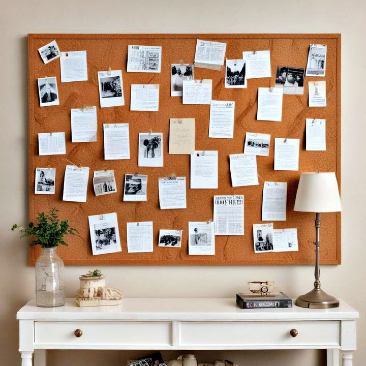 corkboard wall for living room