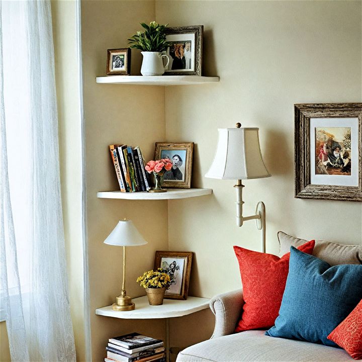 corner shelves for displaying decor