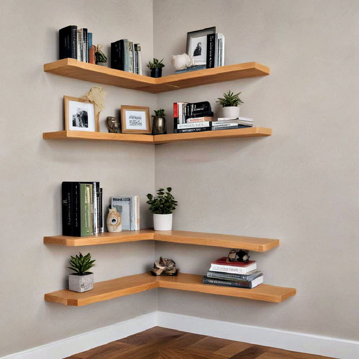 corner shelves to add charm