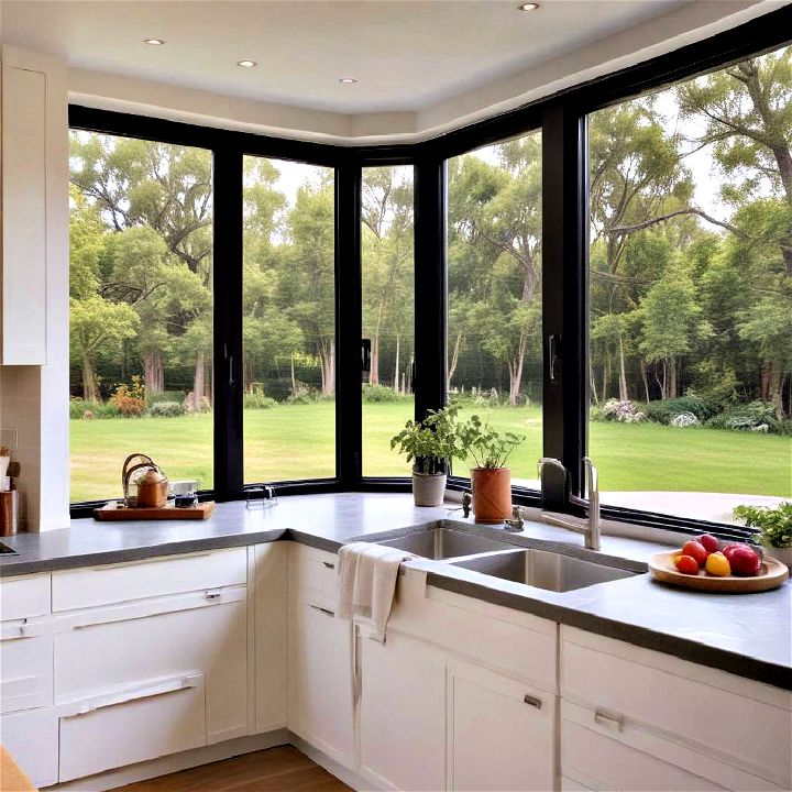 corner sliding windows for open air to merge entertaining