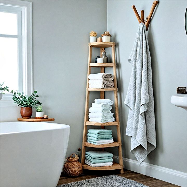 corner towel stand for small bathrooms