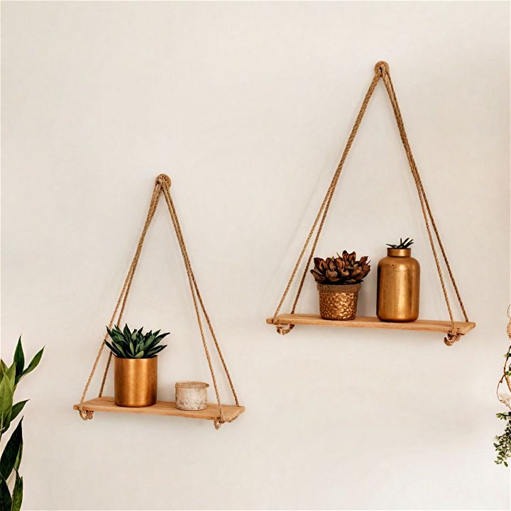 cotton rope shelves for decor items