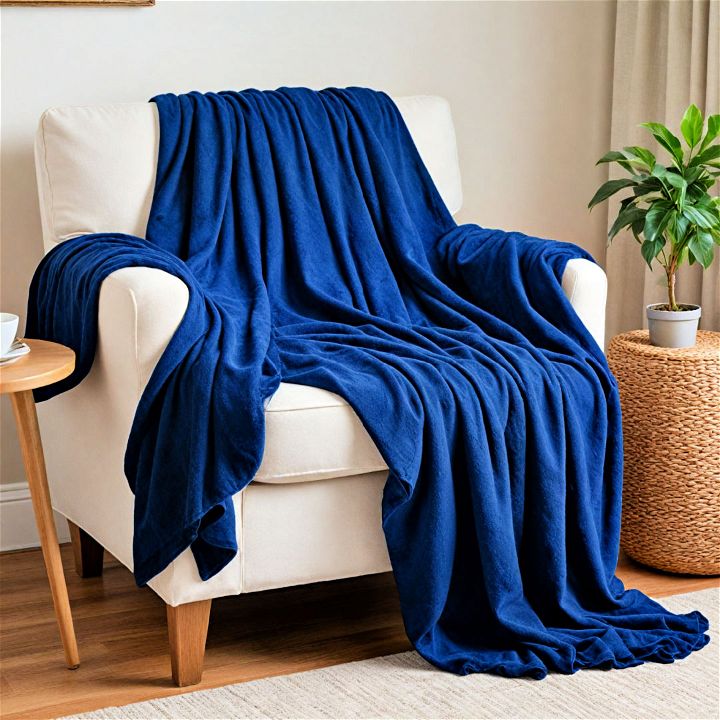 cozy and stylish navy blue throw blanket