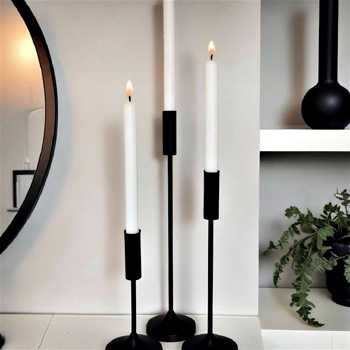 cozy black candle holders