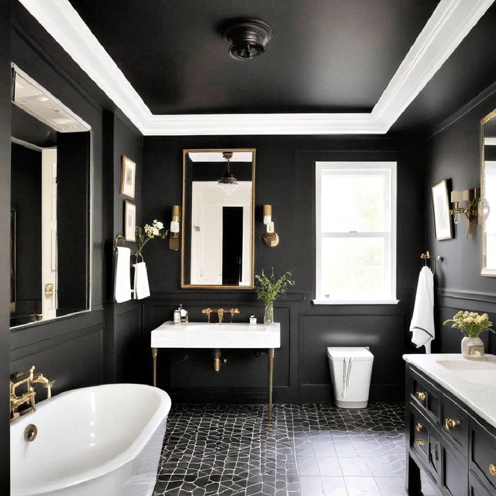 cozy black ceiling for bathroom