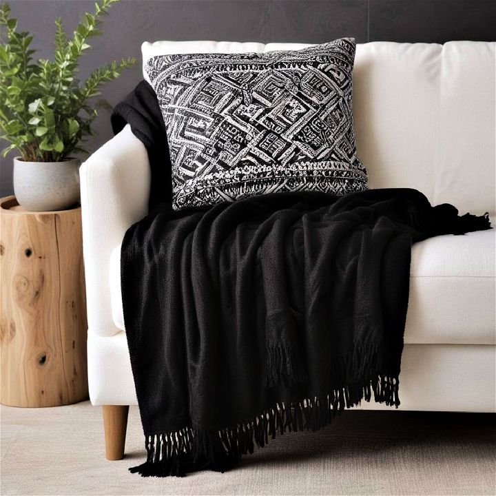 cozy black throw blanket