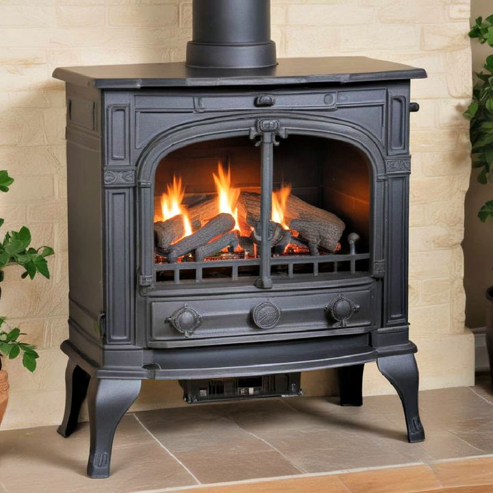 cozy cast iron gas stove fireplace