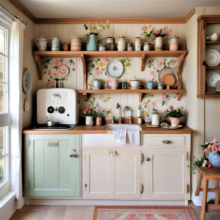 cozy cottage style kitchenette