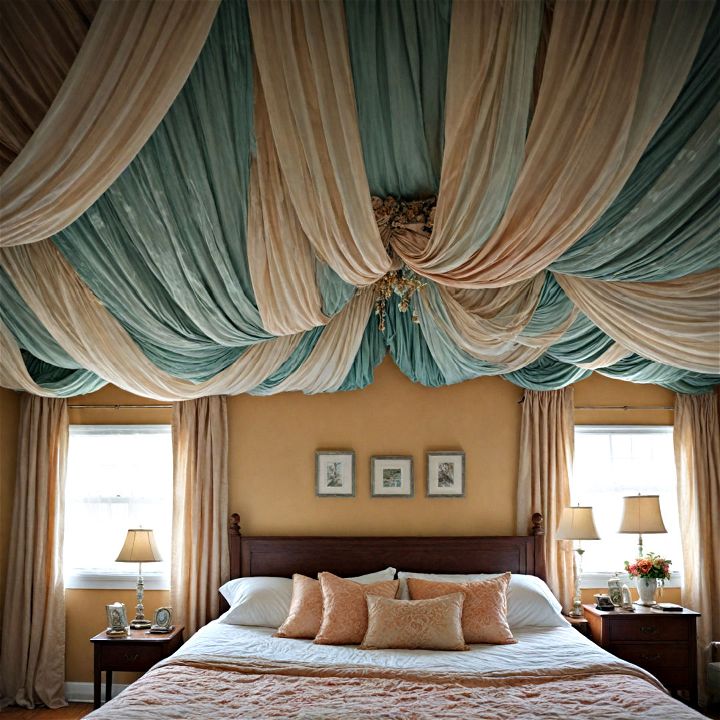 cozy fabric draped ceiling
