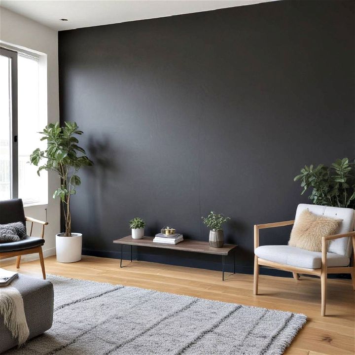 cozy matte black accent wall