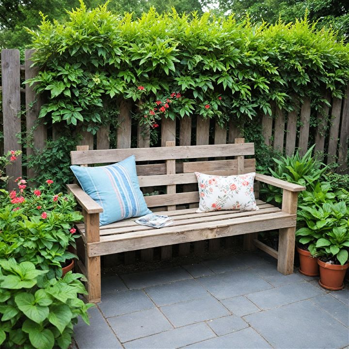 cozy pallet garden bench