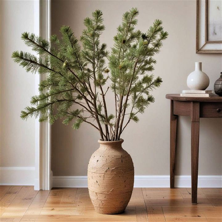 cozy pine branches vase