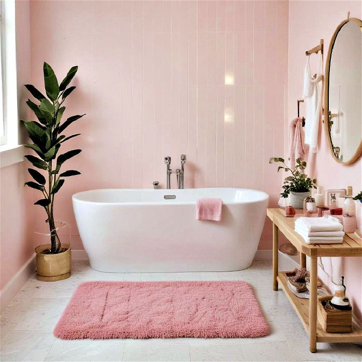 cozy pink bath mats