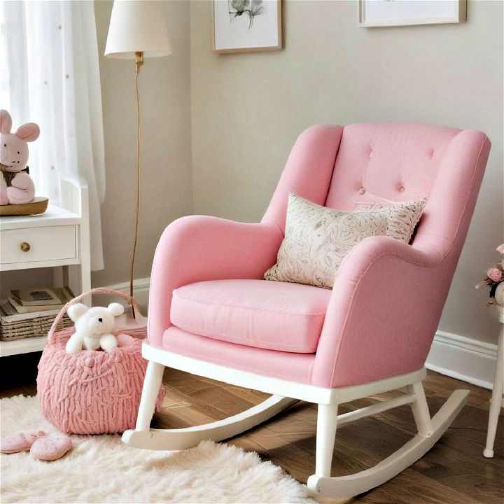 cozy pink rocking chair