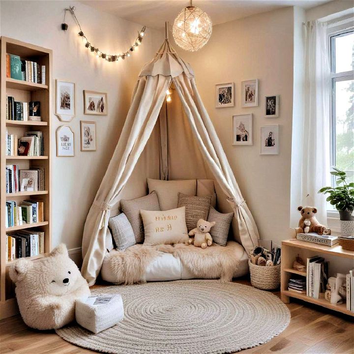 cozy reading nook for toddler room