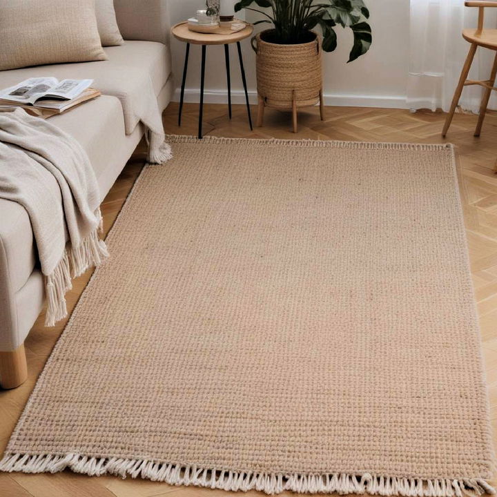 cozy soft rug for japandi living room