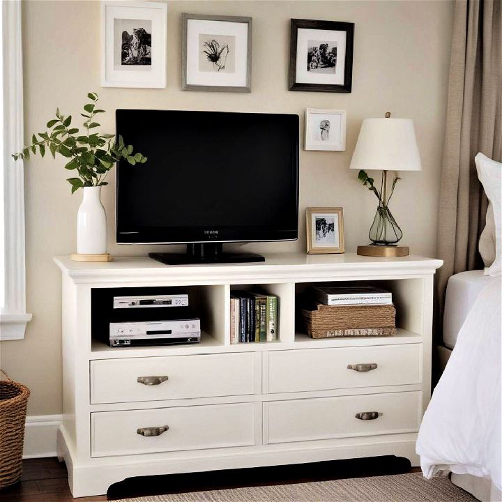 cozy tv on a dresser for bedroom