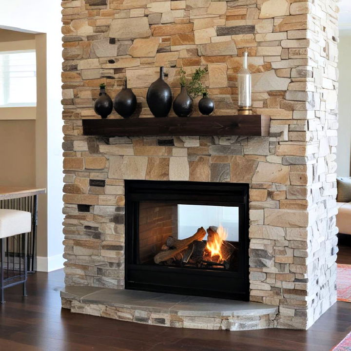 cozy two sided fireplace