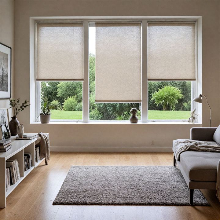 create an airy feel with roller blinds