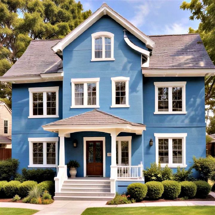 create an inviting facade with cerulean blue