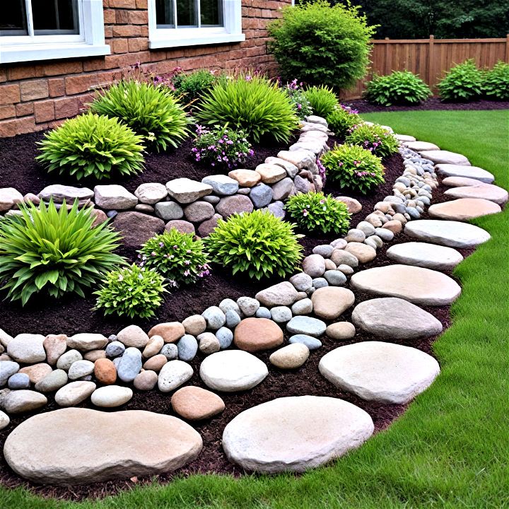 create backyard borders with rocks