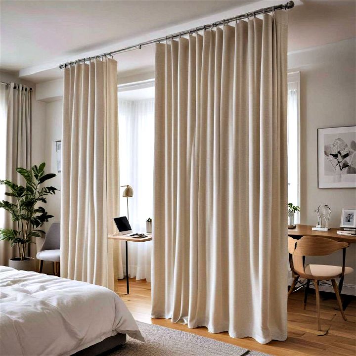 creative curtain dividers for office guest room