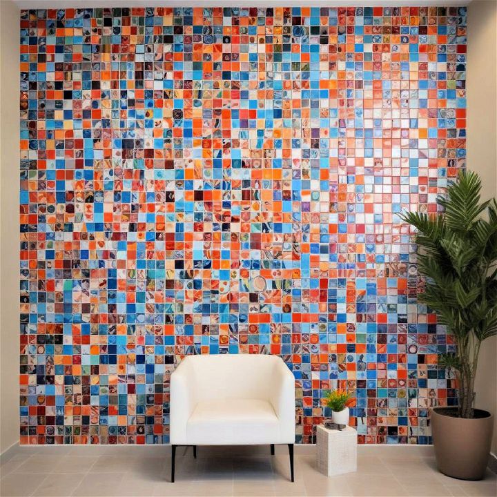 creative mosaic tile wall