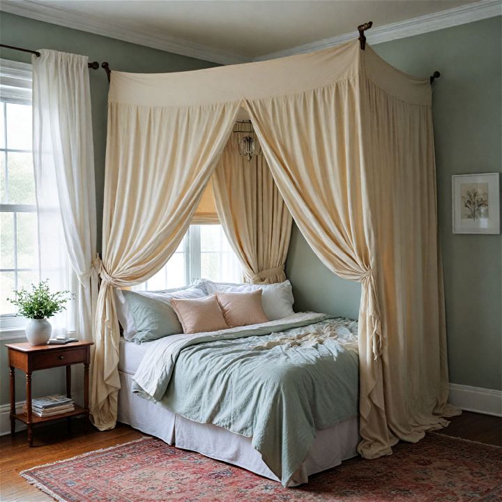 curtains for a private corner bed area
