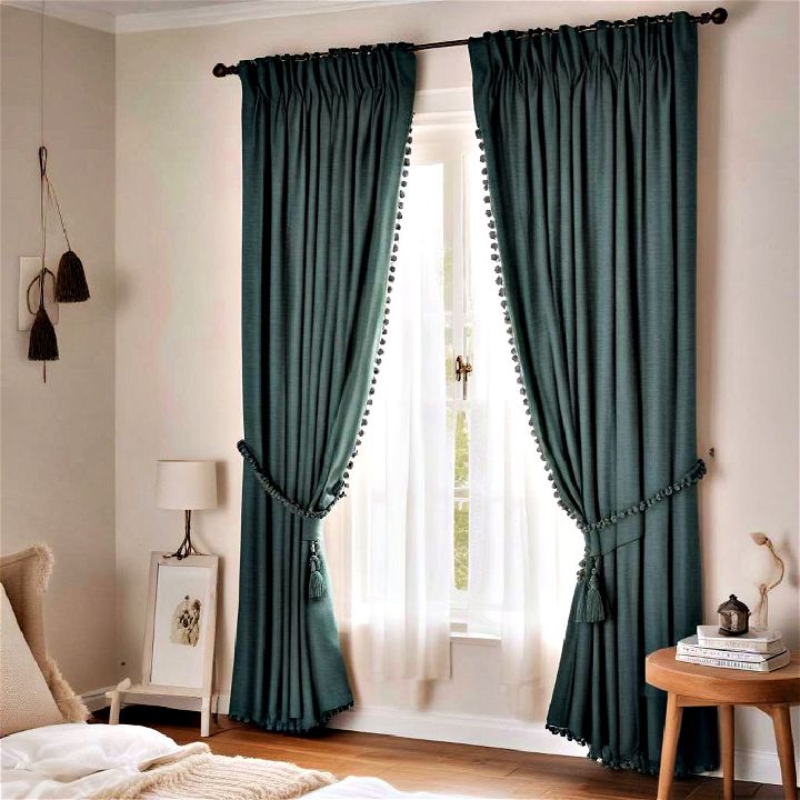 curtains with pom poms or tassels