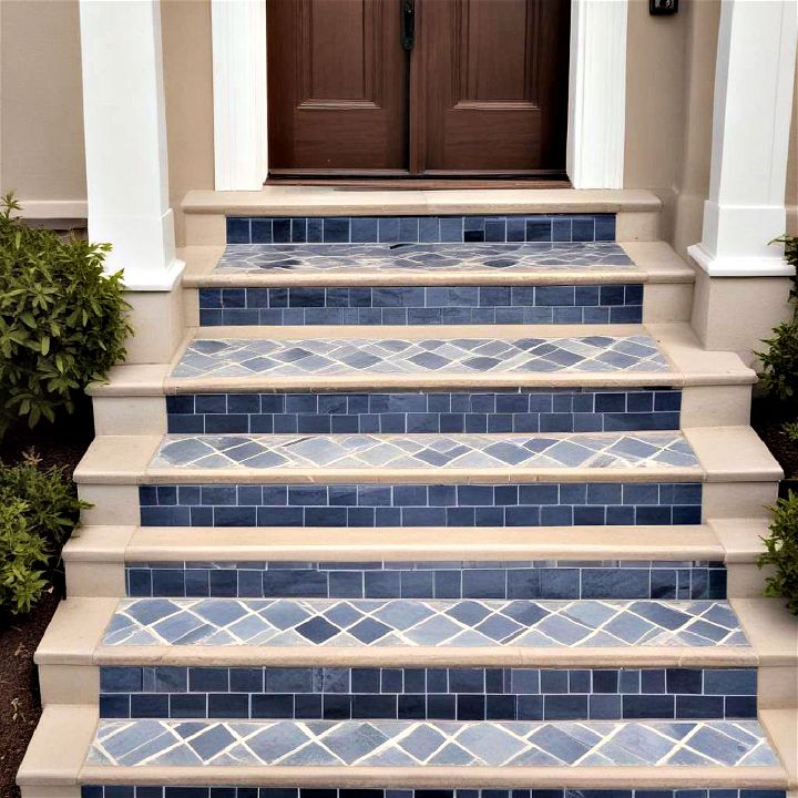 custom designs tile front step