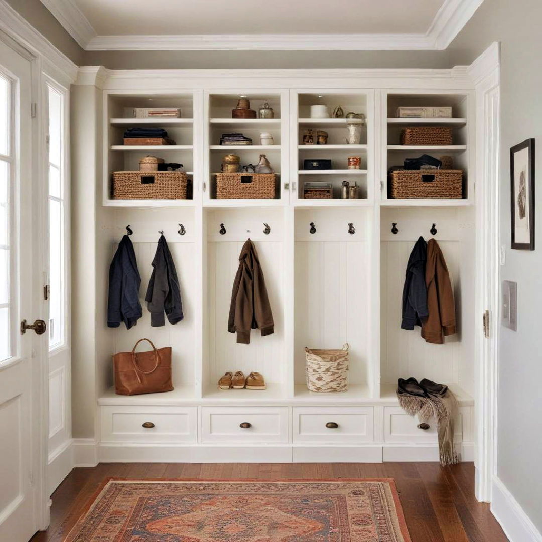customizable built in hallway cabinets