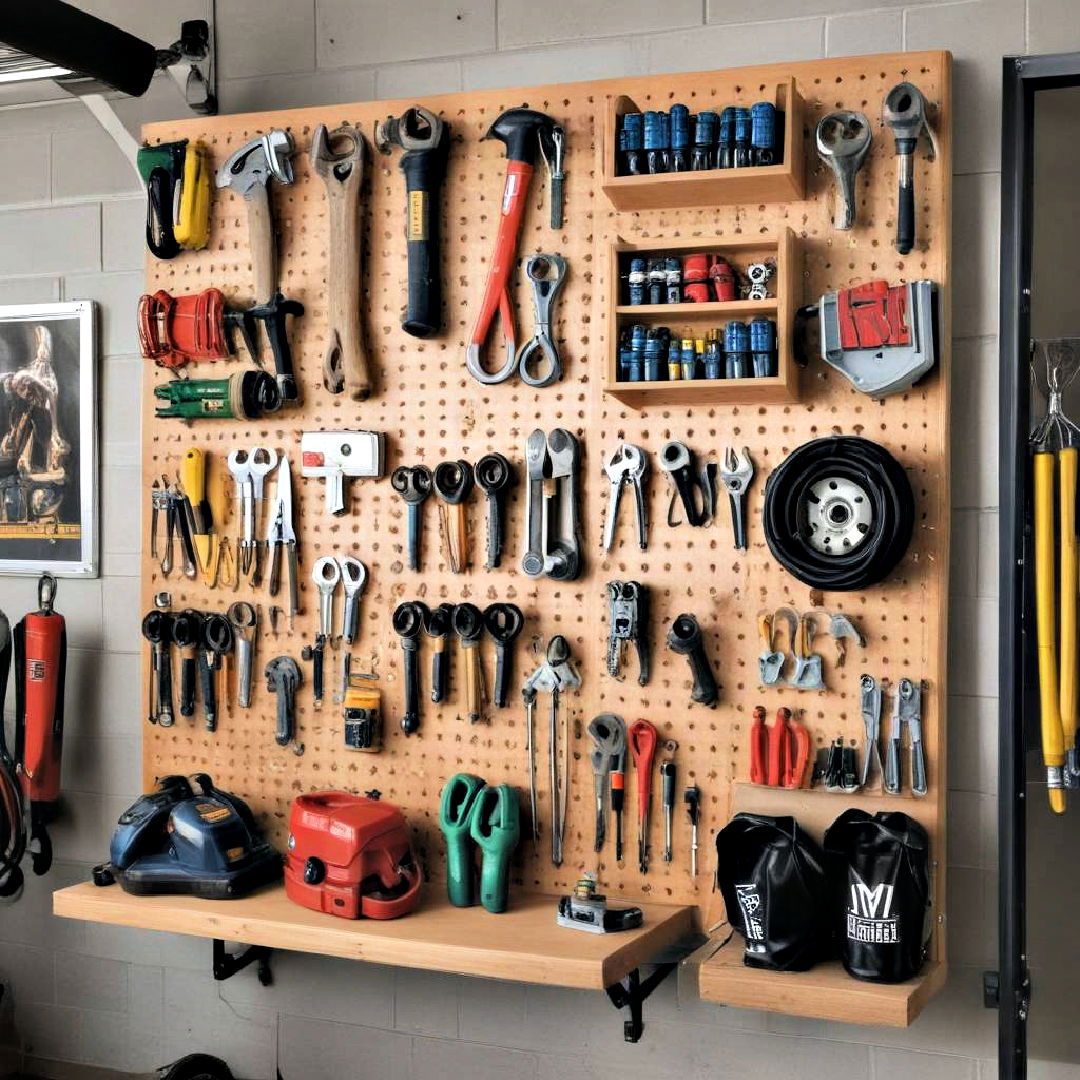 customizable pegboard for garage storage