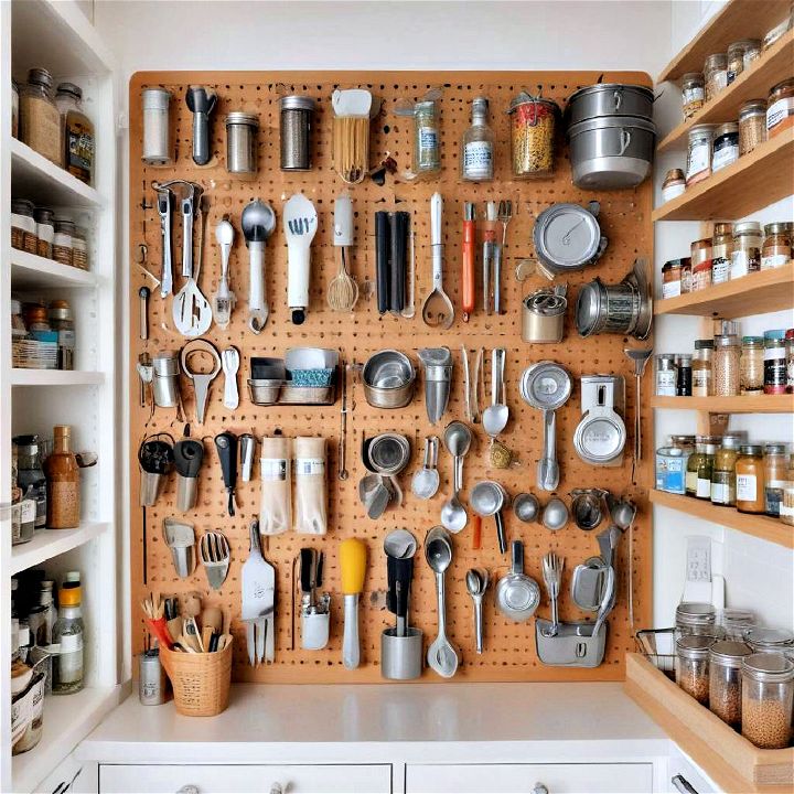 customizable pegboard for pantry