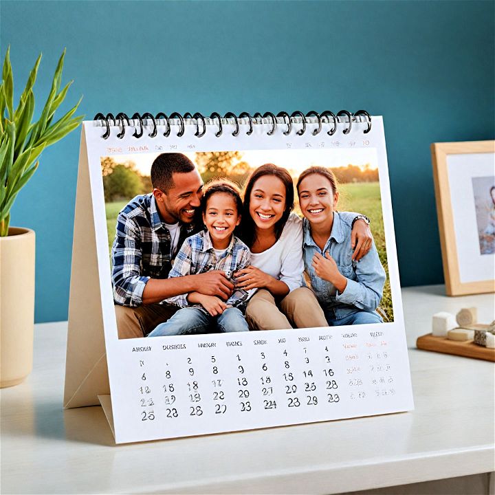 customizable photo calendar for desks