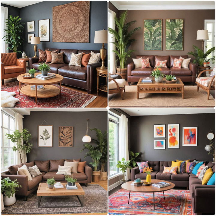 dark brown couch living room ideas