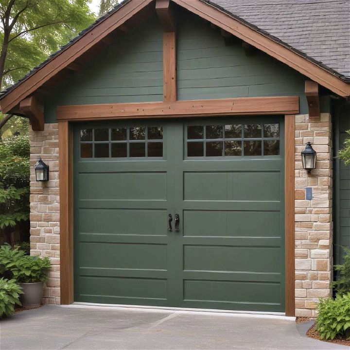 dark green garage door