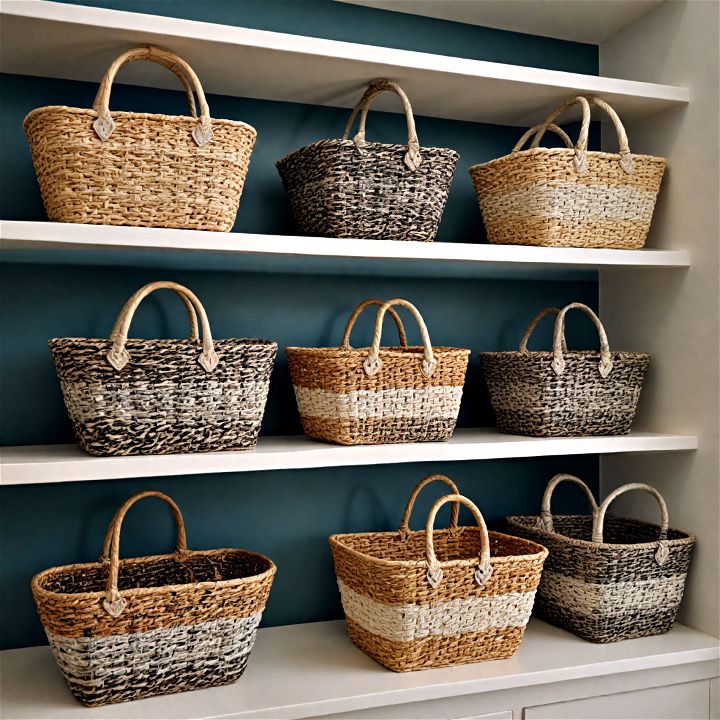 decorative baskets for purse storage