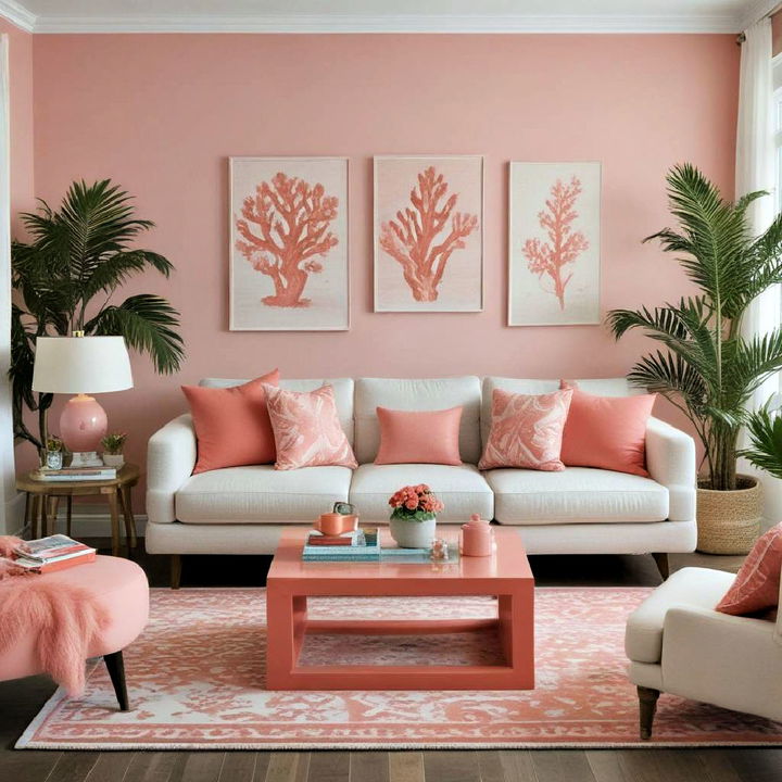 decorative coral pink accents