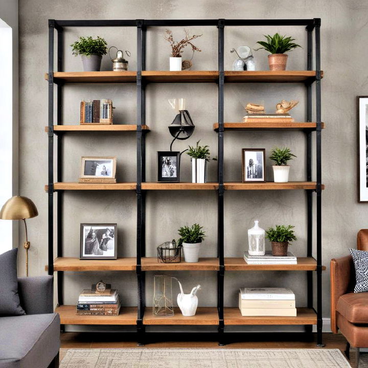 decorative industrial style shelves